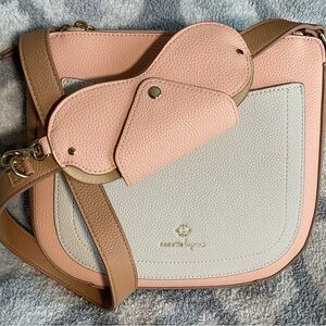 Nanette Lepore Peach and Cream Crossbody Bag